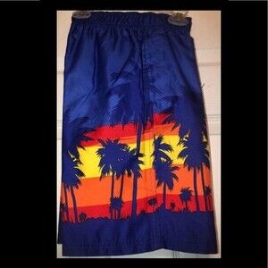 Open Trails Sz M (8/10) Boys’ Palm Tree Swim Trunks NEW NWT